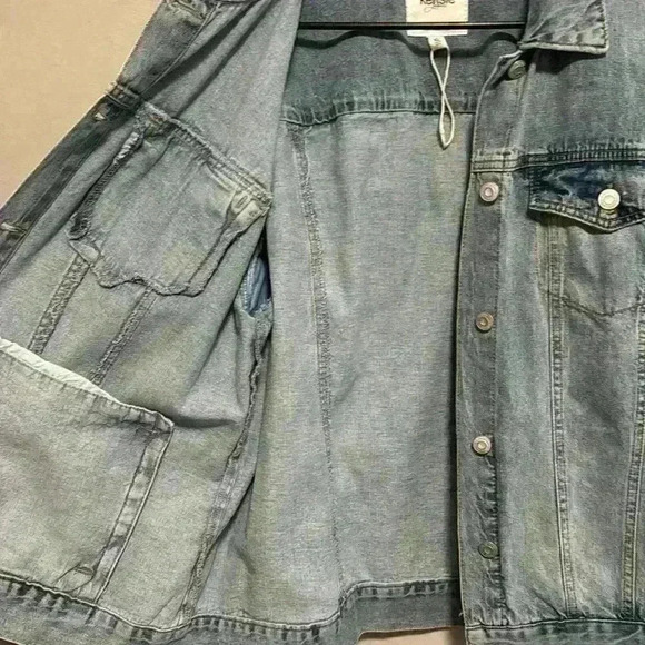 Kensie Vintage LUXE Jean jacket XL NWT - Picture 5 of 6